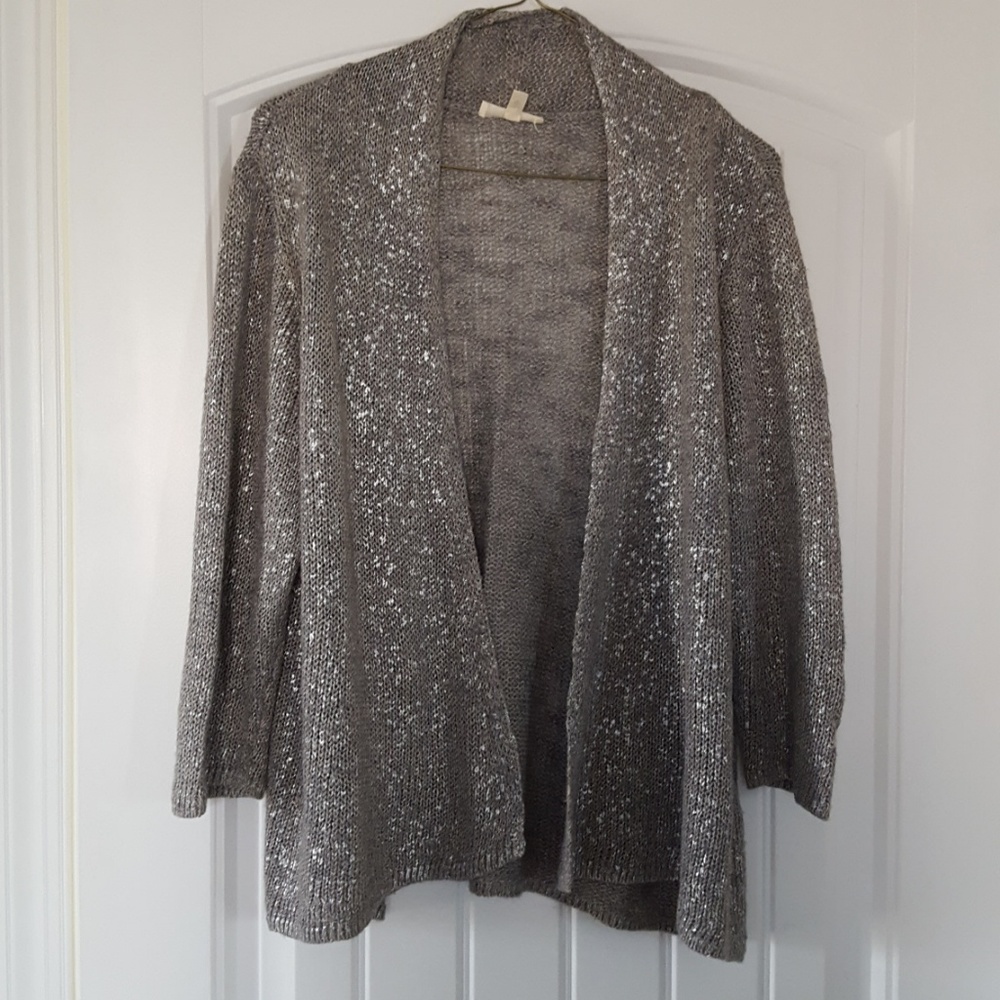 Eileen Fisher grey/silver lightweight sweater